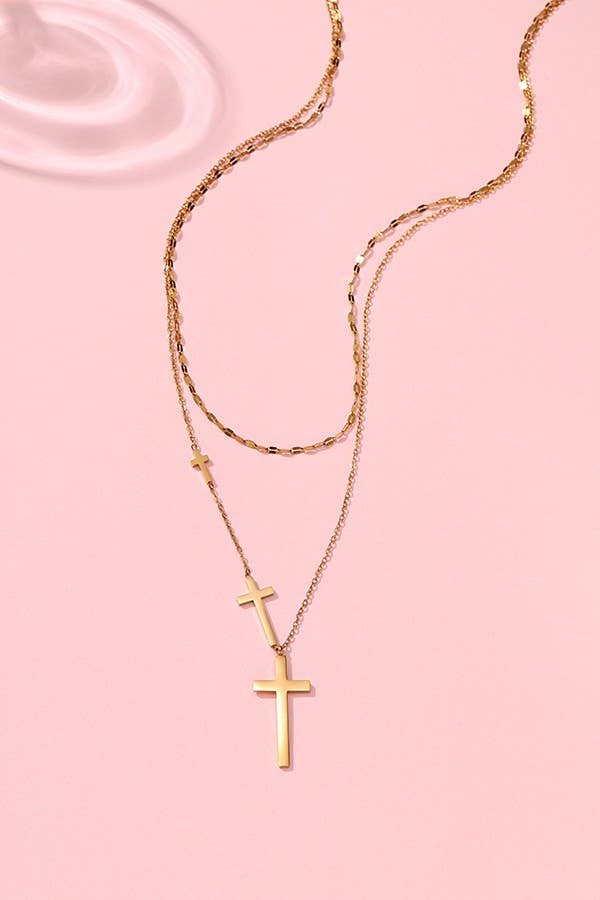 CROSS NECKLACE (Layered)