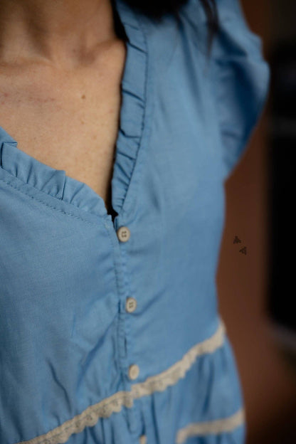 Denim Lace Top