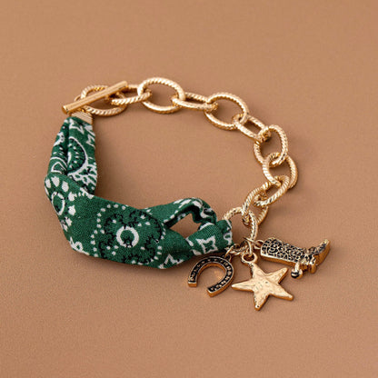 SCARF CHARM BRACELET-BOOT STAR HORSESHOE