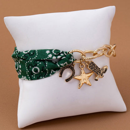 SCARF CHARM BRACELET-BOOT STAR HORSESHOE