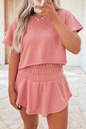 Cropped T/Ruffle High Waist Skort Set