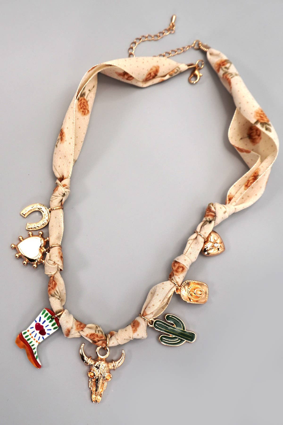 SCARF CHARM NECKLACE-BOOT CACTUS HAT HEART
