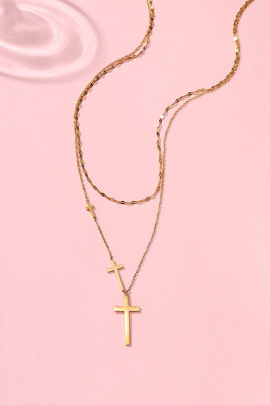 CROSS NECKLACE (Layered)