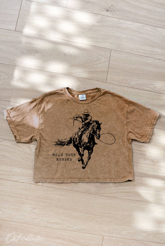 Hold Your Horse Crop Graphic T