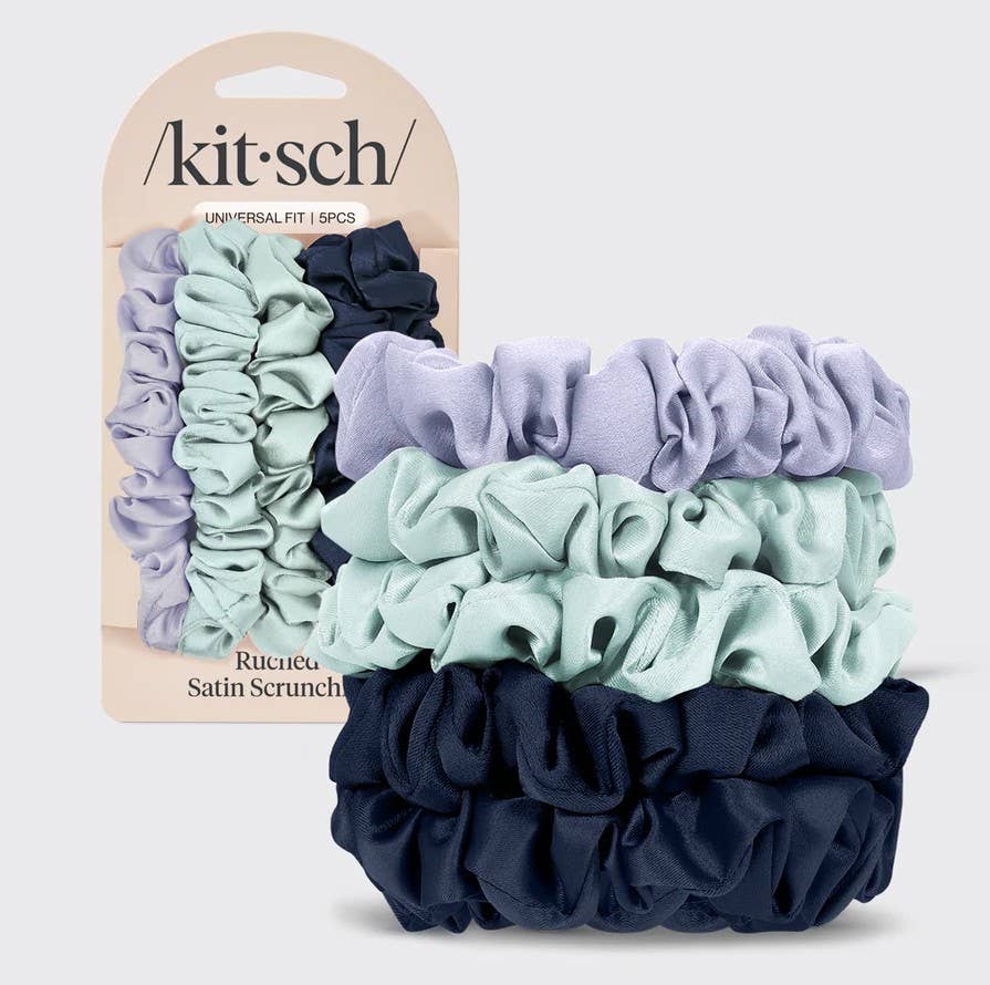 Satin Scrunchies 5pc Set - Garden Bouquet